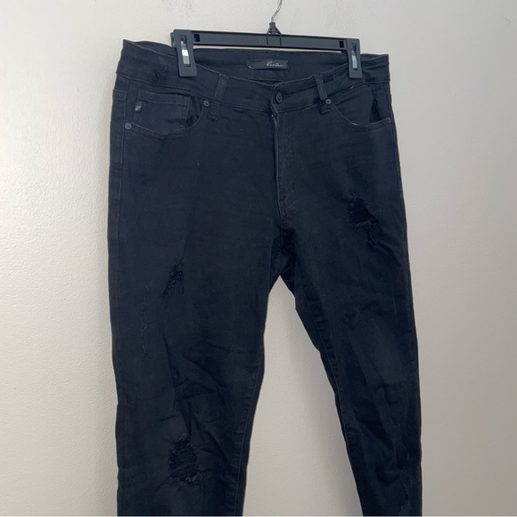 KanCan Black Distressed Brianna Mid Rise Ankle Skinny Jeans Size 30 - Picture 4 of 16